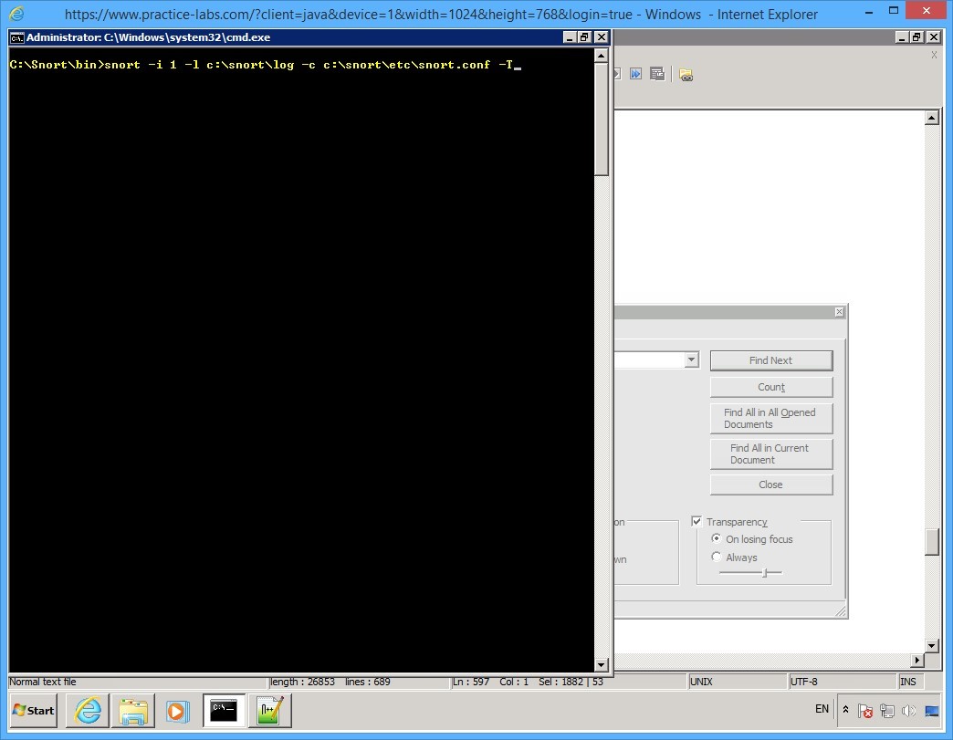 Practice Labs screenshot.
